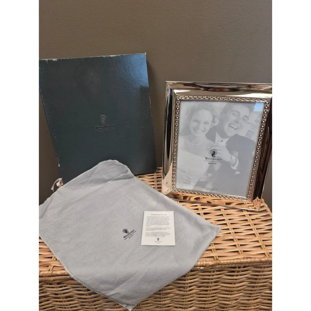 Waterford Silverplate 8x10 Picture Frame Powerscourt W1080 Tarnish Proof Boxed
